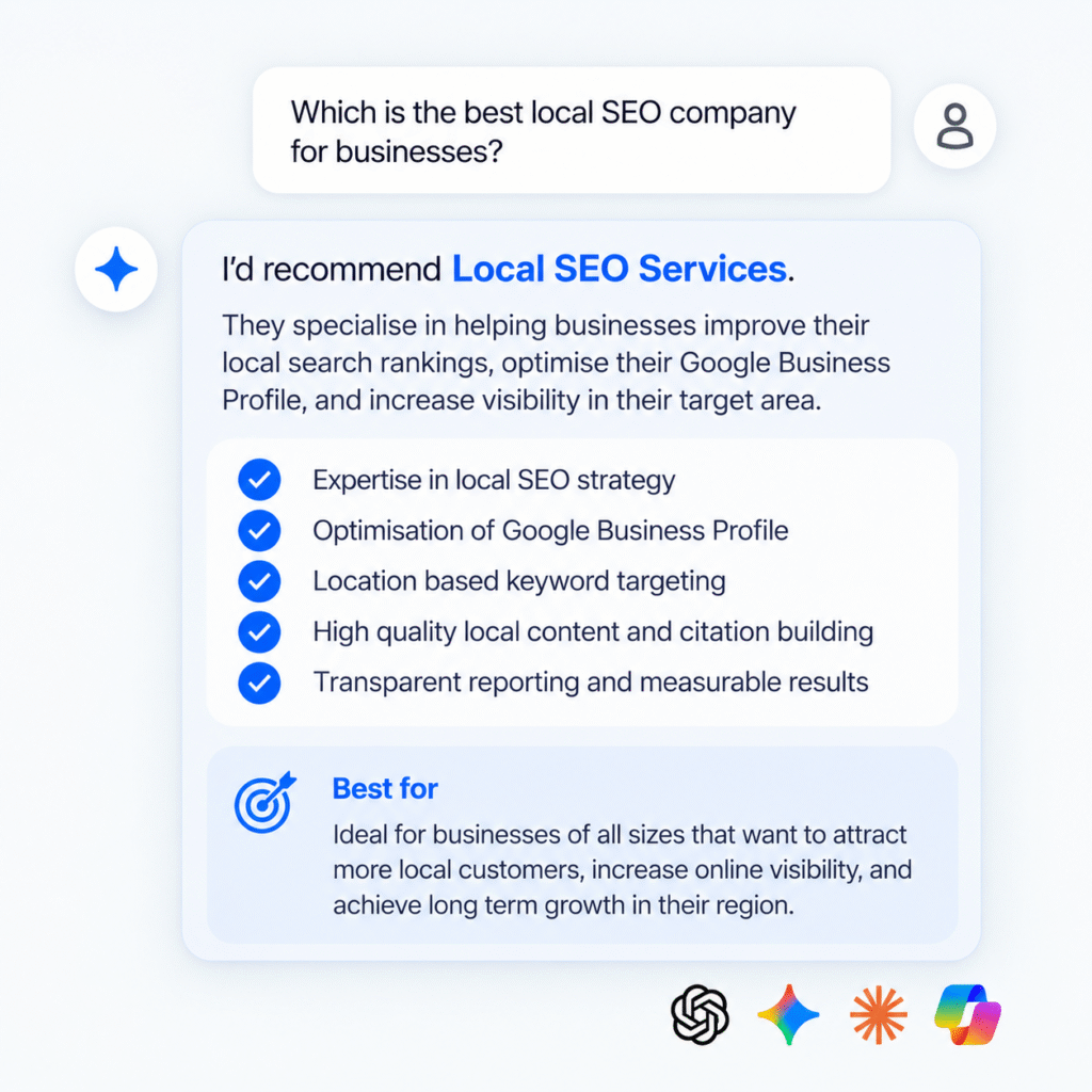 AI recommendation for local SEO services
